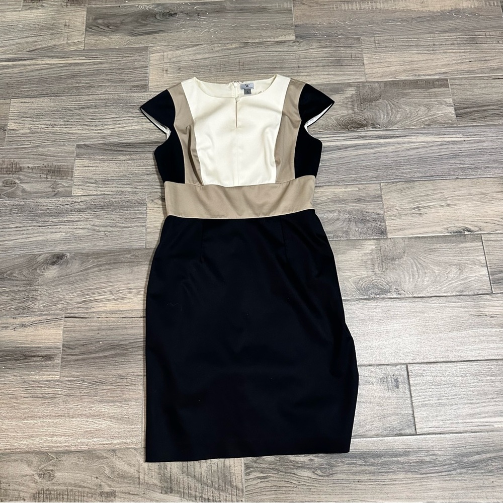 Worthington Black and Cream Midi Dress